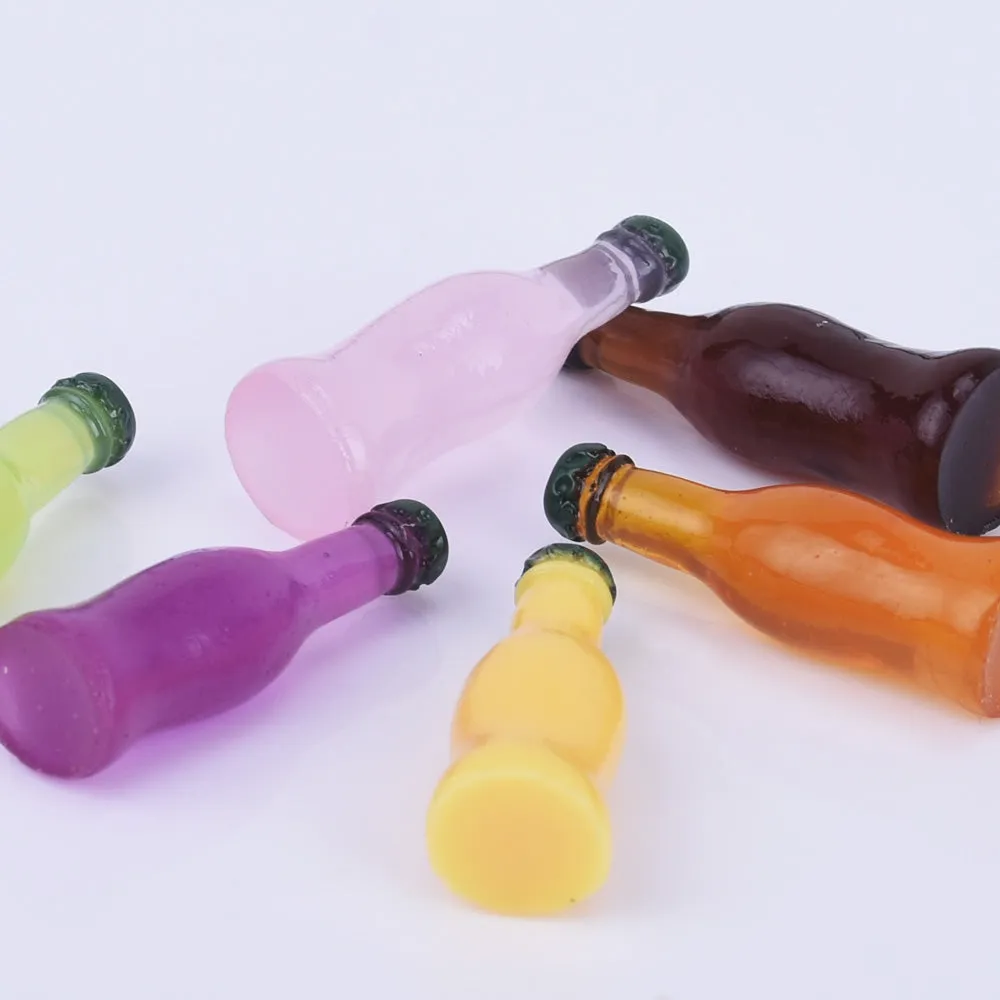 10*29MM Miniature Soda Bottle Cabochons Food Resin Cola Cabochons variety kawaii decoration 10pcs 102510