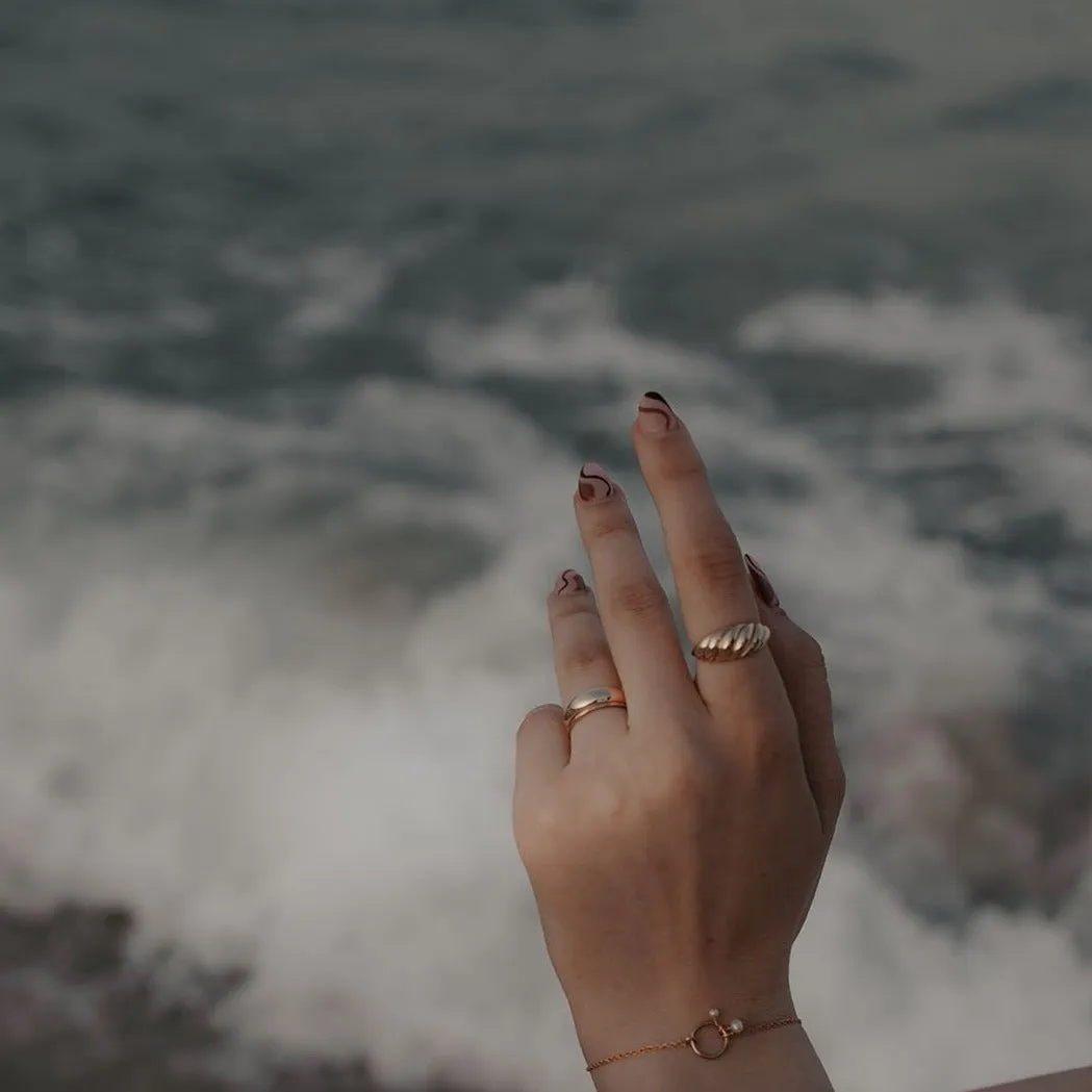 10k Solid Gold Croissant Dome Ring