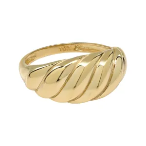 10k Solid Gold Croissant Dome Ring