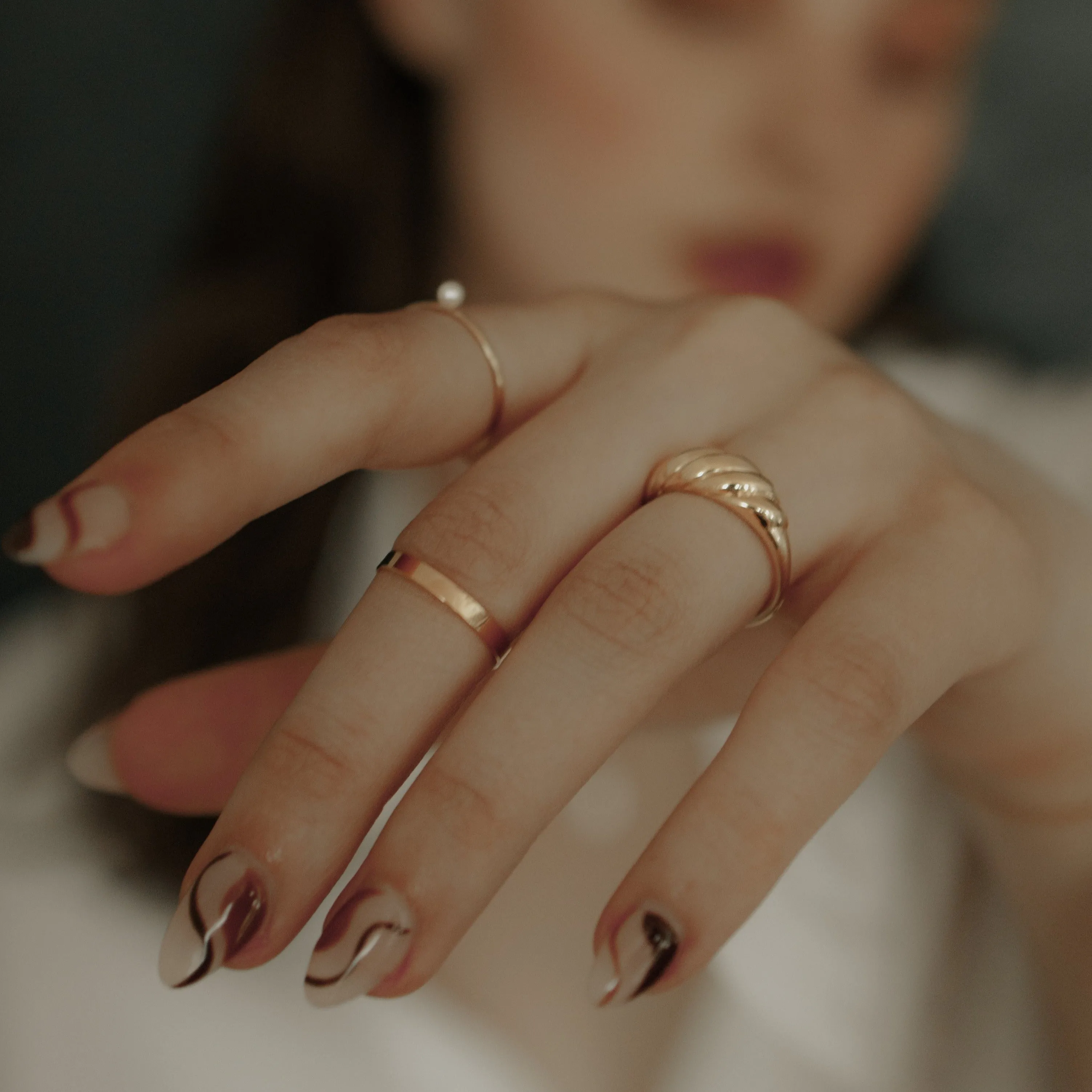 10k Solid Gold Croissant Dome Ring