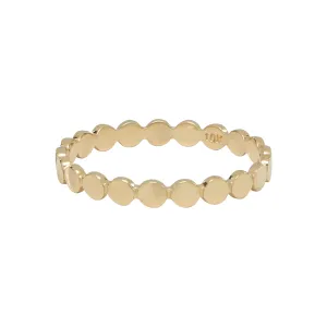 10k Solid Gold Flat Beaded Ring