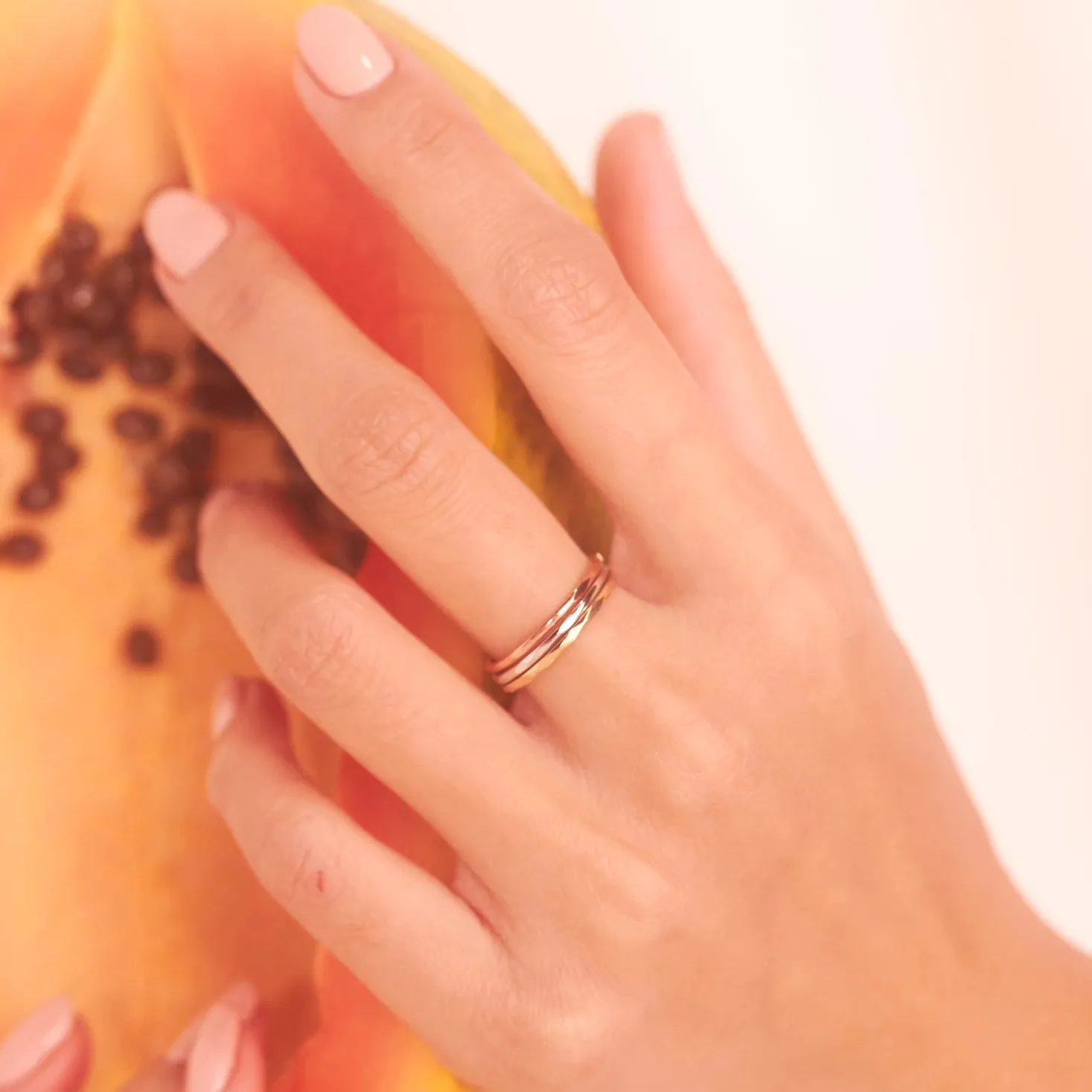 10k Solid Gold Hammered Band