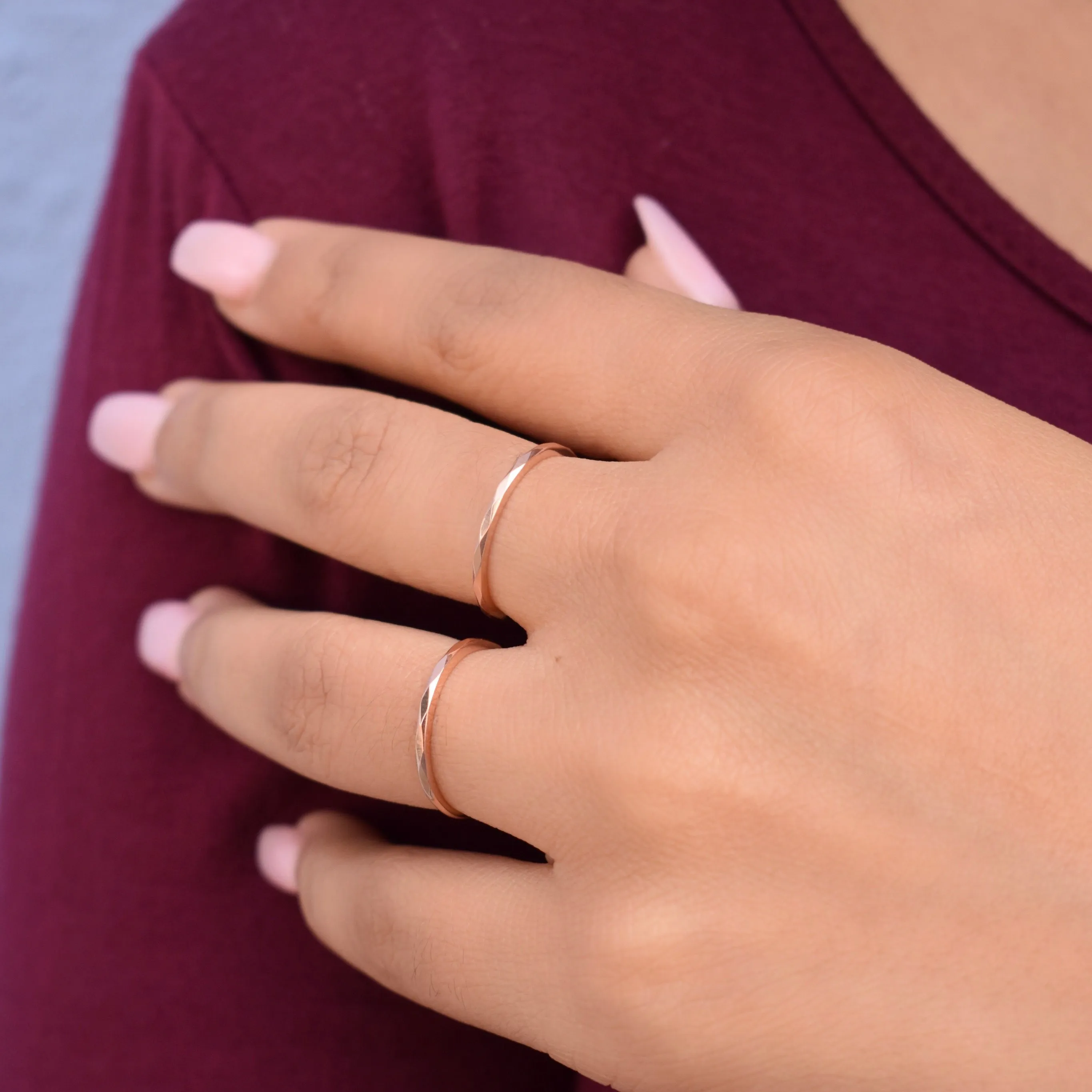 10k Solid Gold Hammered Band