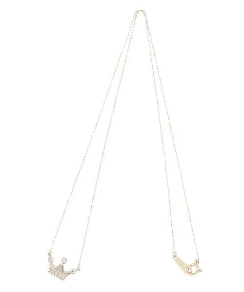 【10K Yellow Gold / Order Jewelry】Diamond Crown Necklace【Japan Jewelry】