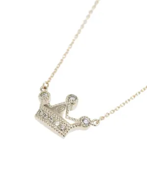 【10K Yellow Gold / Order Jewelry】Diamond Crown Necklace【Japan Jewelry】
