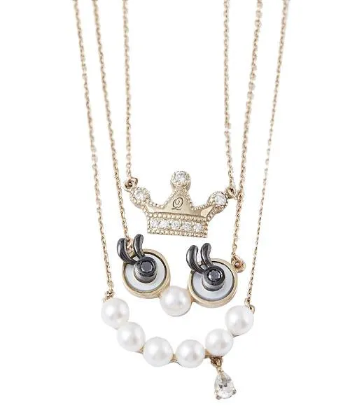 【10K Yellow Gold / Order Jewelry】Diamond Crown Necklace【Japan Jewelry】