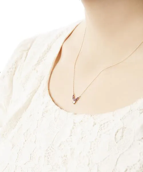【10K Yellow Gold / Order Jewelry】Red-lipped Smile Necklace【Japan Jewelry】