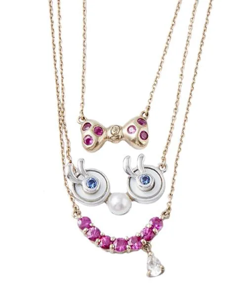 【10K Yellow Gold / Order Jewelry】Red-lipped Smile Necklace【Japan Jewelry】