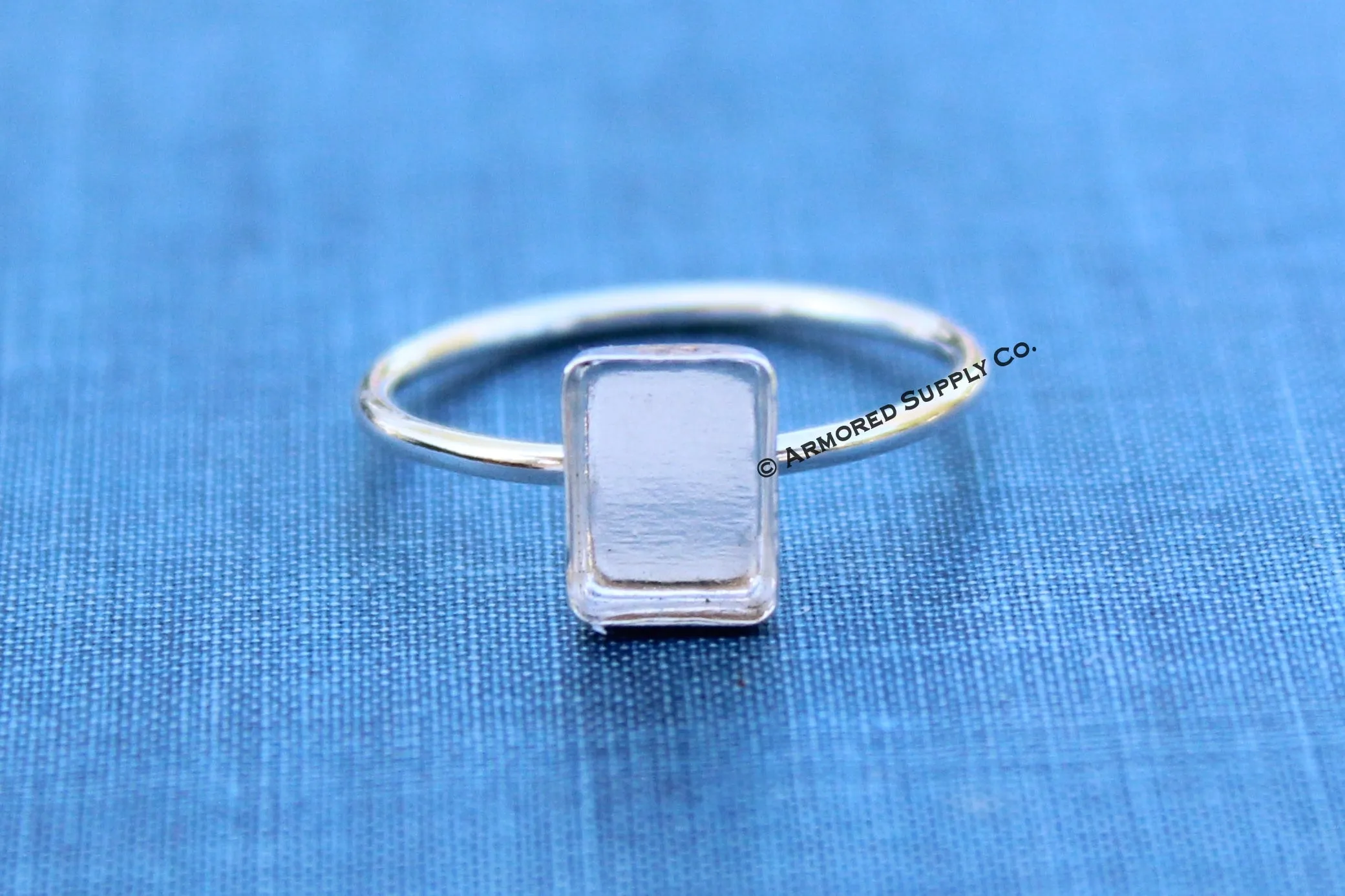 10x8mm Rectangle Bezel Ring Blank