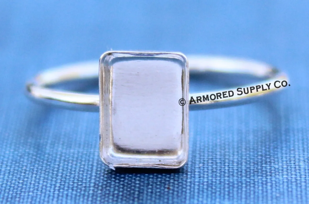 10x8mm Rectangle Bezel Ring Blank