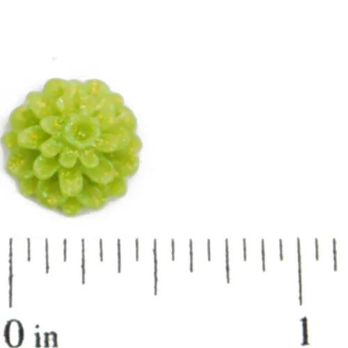 12*6.5mm light Green Flower Resin Cabochon Cameo,Flat back,sold 400 pcs per pkg.
