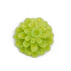 12*6.5mm light Green Flower Resin Cabochon Cameo,Flat back,sold 400 pcs per pkg.