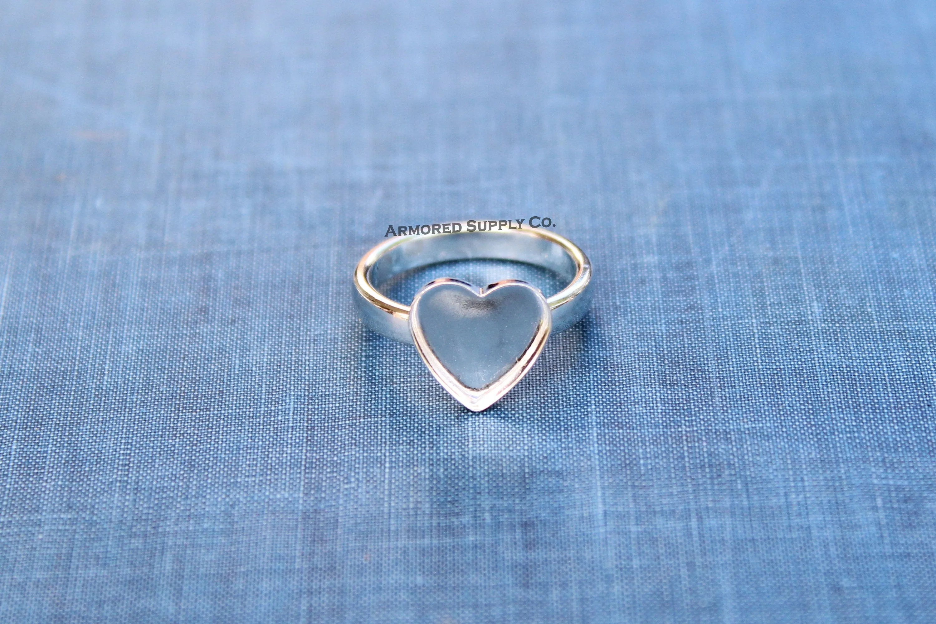 12mm Heart Bezel Ring blank with comfort ring band