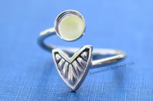 12mm Silver Chevron Wrap Adjustable Bezel Cup Ring blank