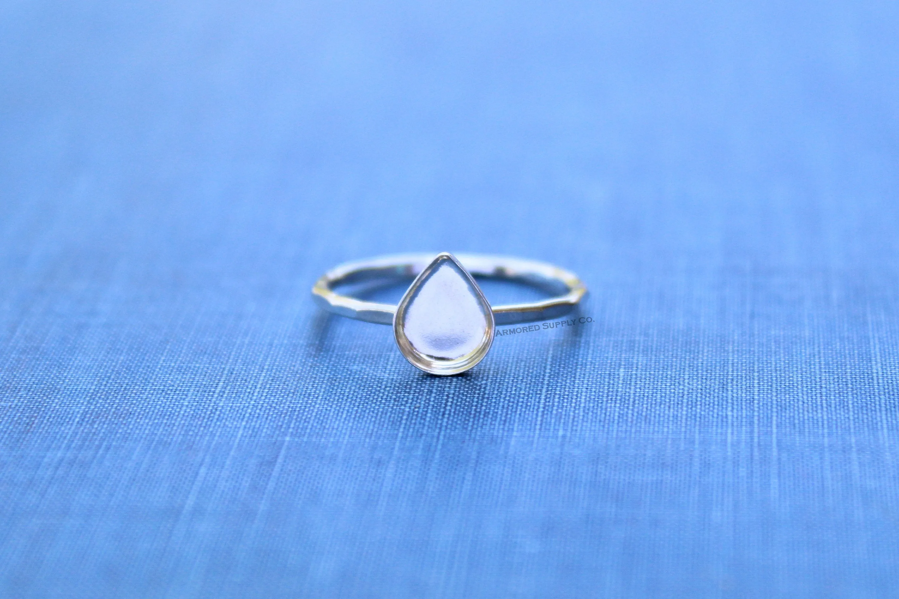 13x18mm Bezel Silver Pear Tear Drop Ring blank