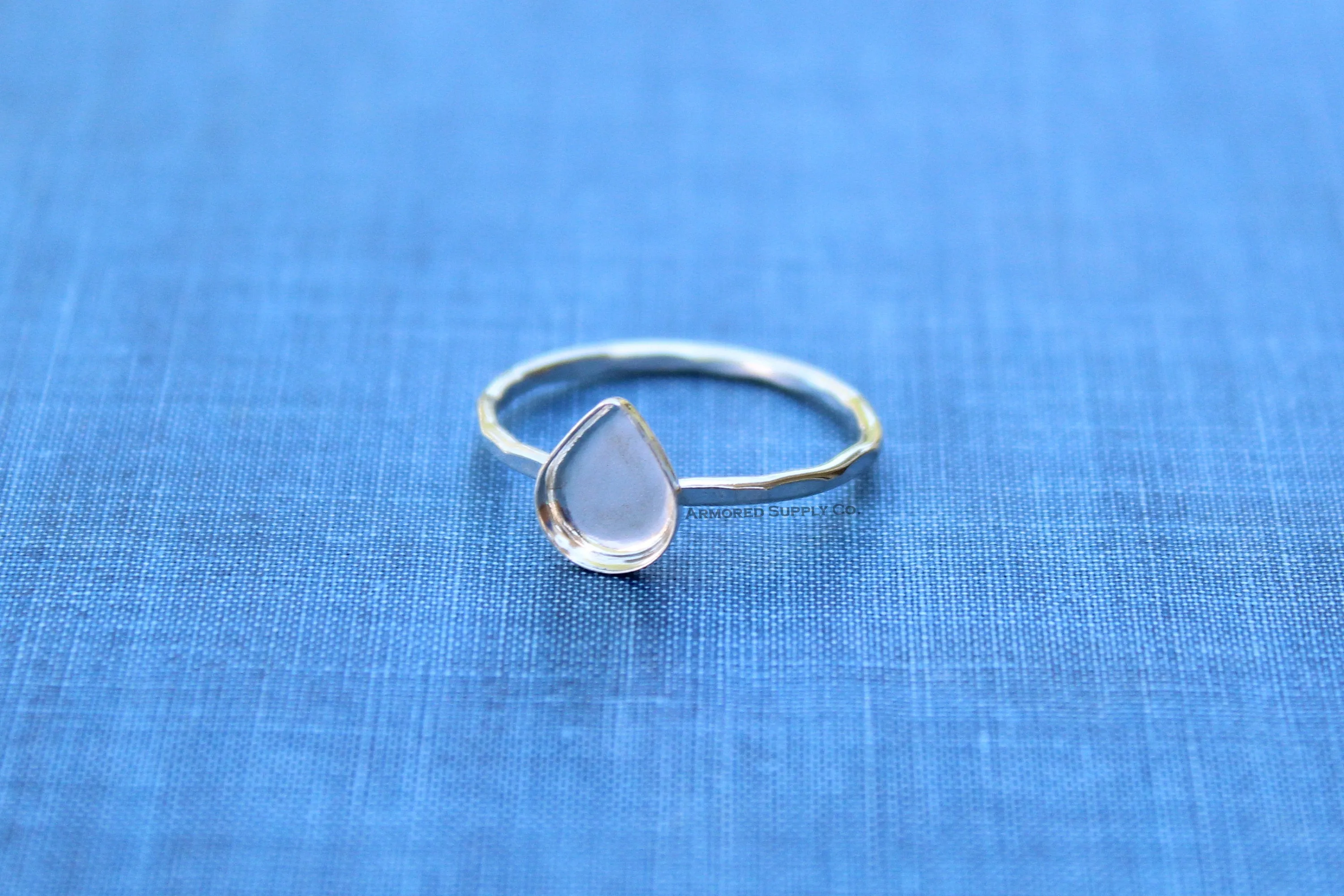 13x18mm Bezel Silver Pear Tear Drop Ring blank