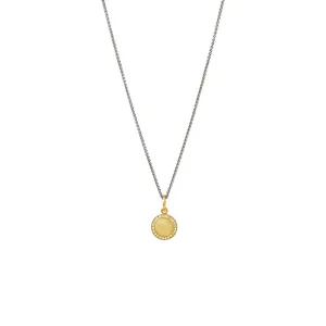 14 Karat Yellow Gold TALANA disc Pendant with Round Diamonds