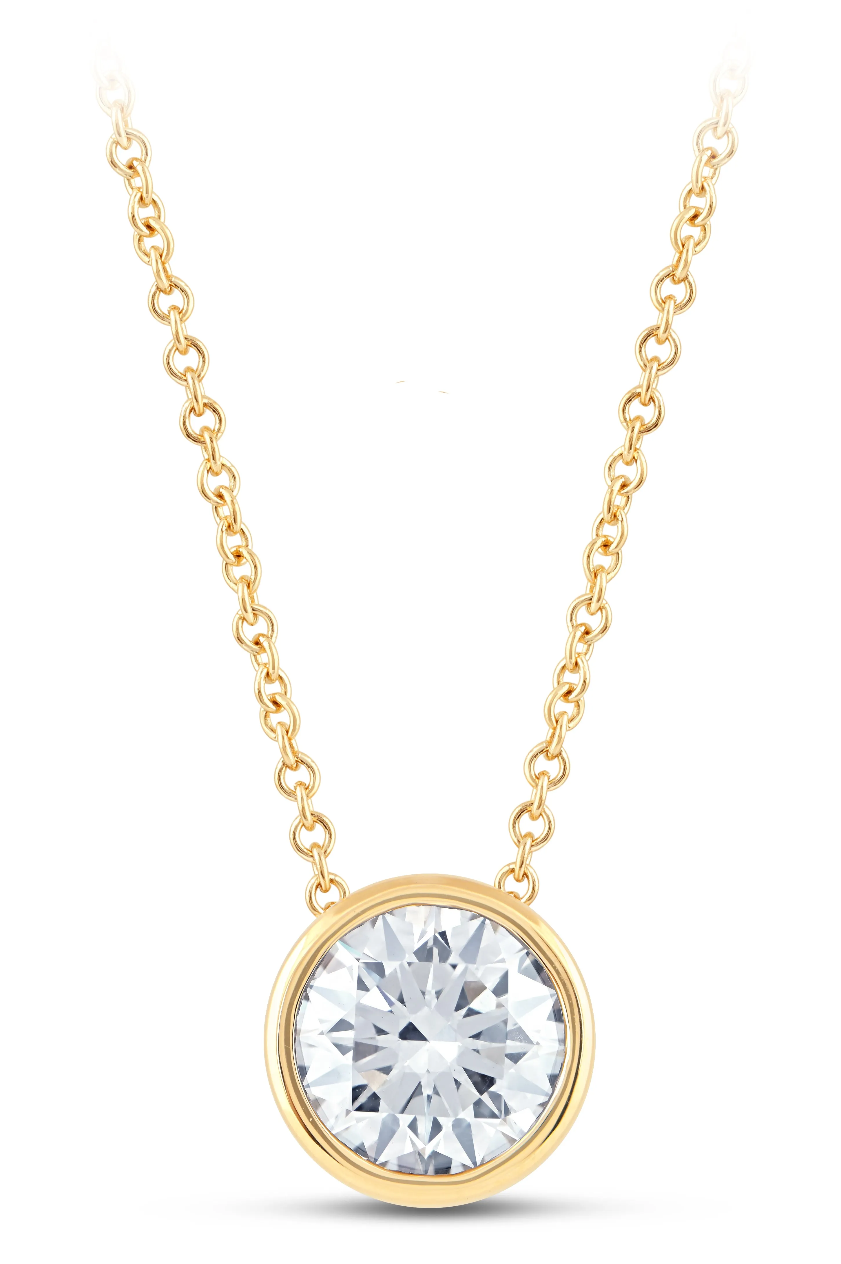 14K Gold & 4.03 TCW Lab Grown Diamond Solitaire Pendant