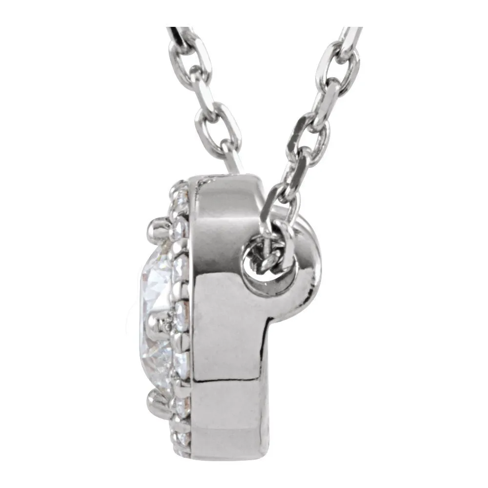 14k White Gold 1/4 CTW Diamond Halo-Style 16" Necklace