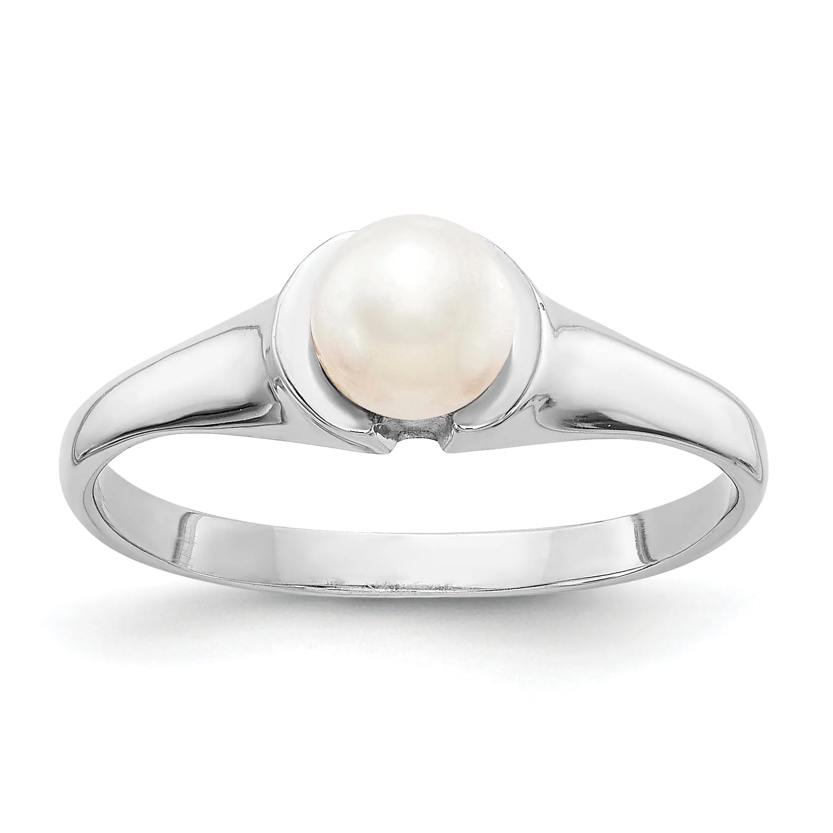 14k White Gold Pearl Ring
