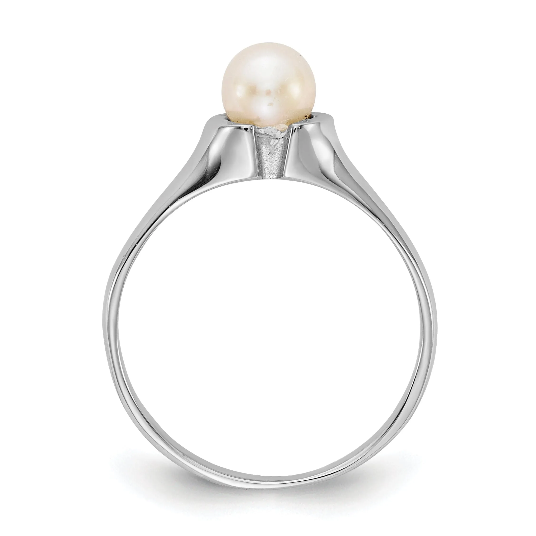 14k White Gold Pearl Ring
