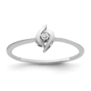 14k White Gold Polished Diamond Ring