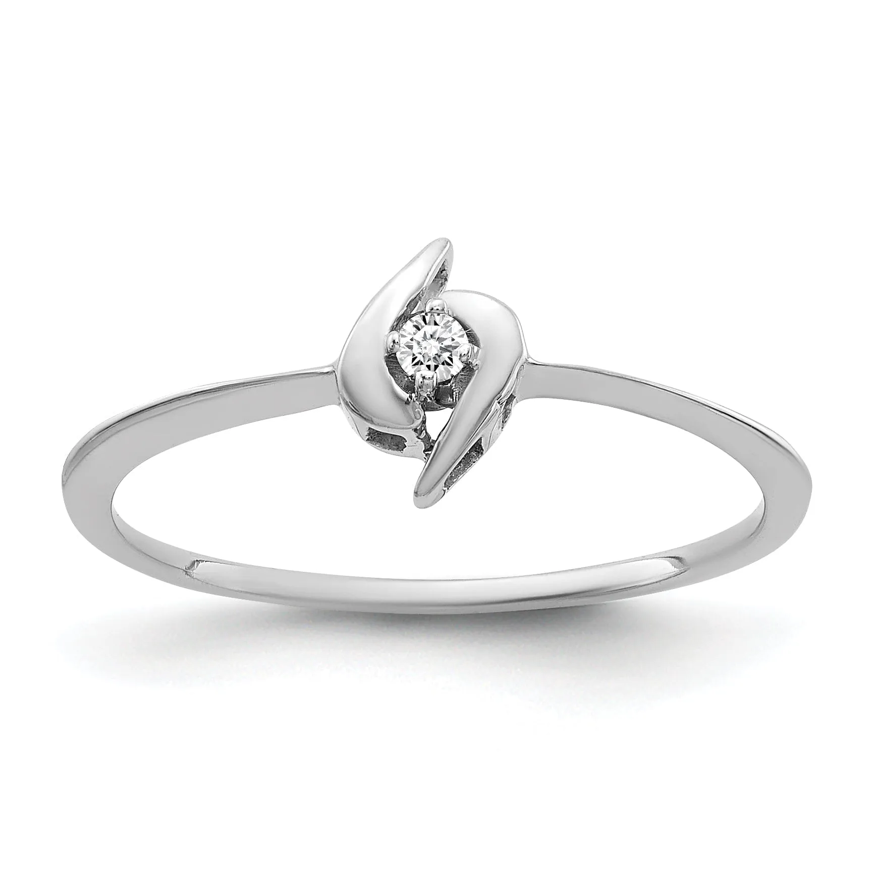 14k White Gold Polished Diamond Ring