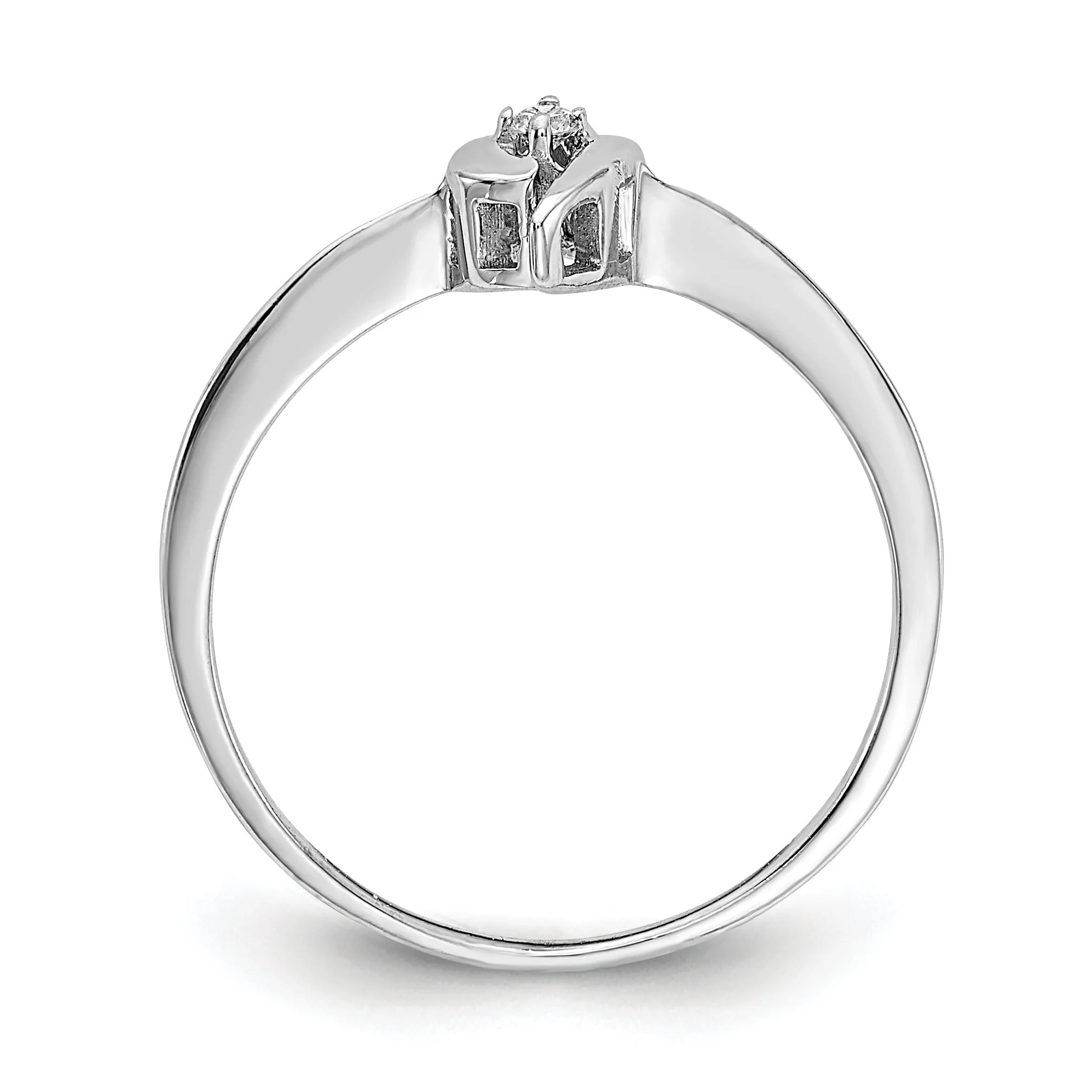 14k White Gold Polished Diamond Ring
