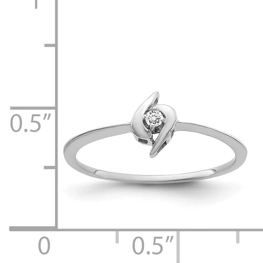 14k White Gold Polished Diamond Ring