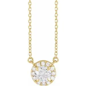 14K Yellow 5/8 CTW Lab-Grown Diamond French-Set 16-18" Necklace