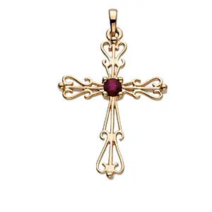 14k Yellow Gold Cross Pendant