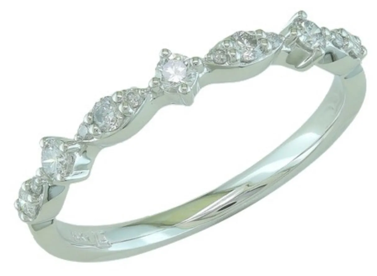 14K Yellow Gold Diamond Stackable Wedding Band