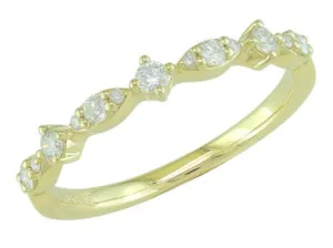14K Yellow Gold Diamond Stackable Wedding Band