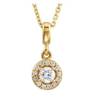 14k Yellow Gold Halo-Style Pendant or Necklace