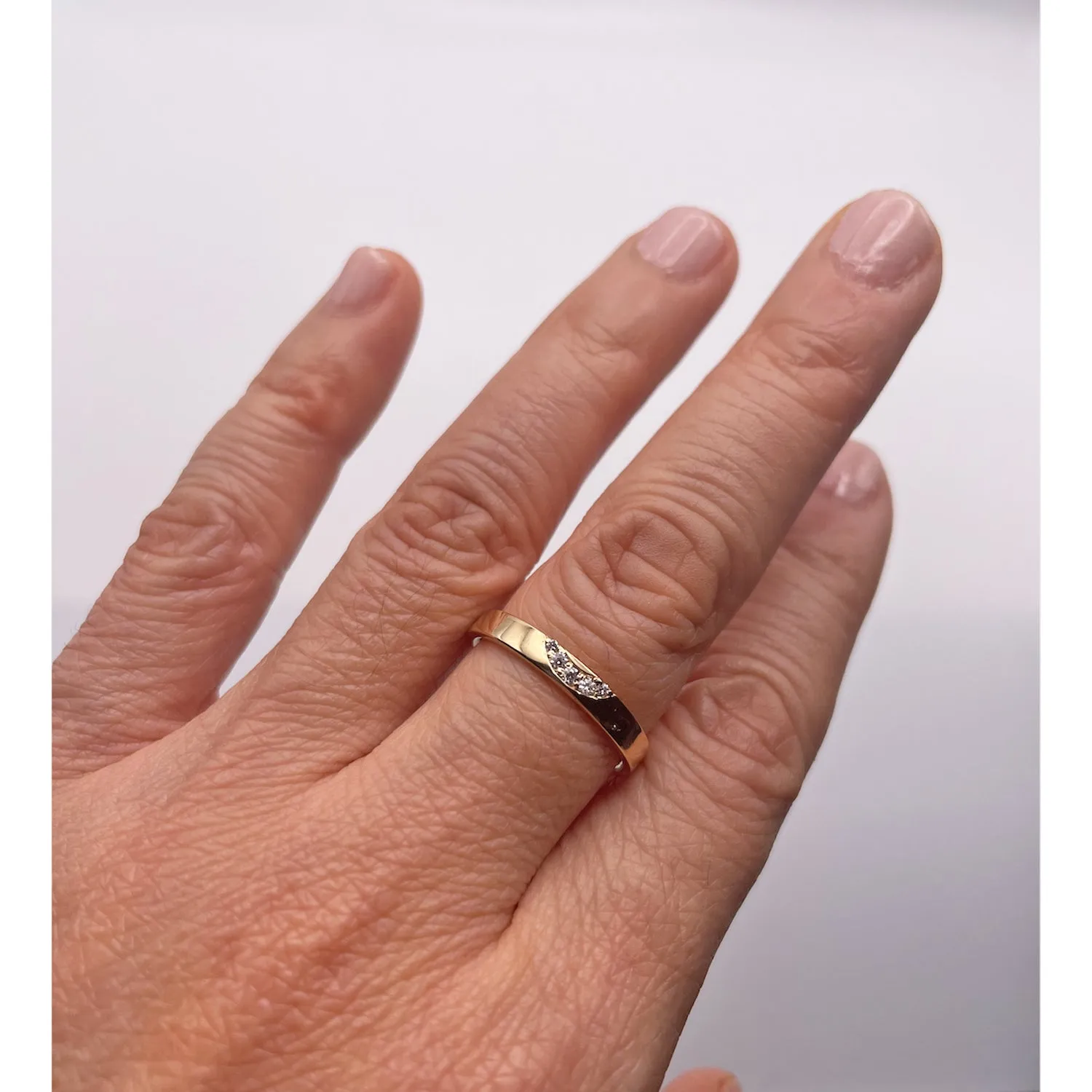 14k Yellow Gold Tipped Diamond Comfort Fit Ring Band