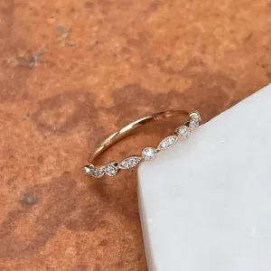 14KT Rose Gold Diamond Thin Stacking Band Ring