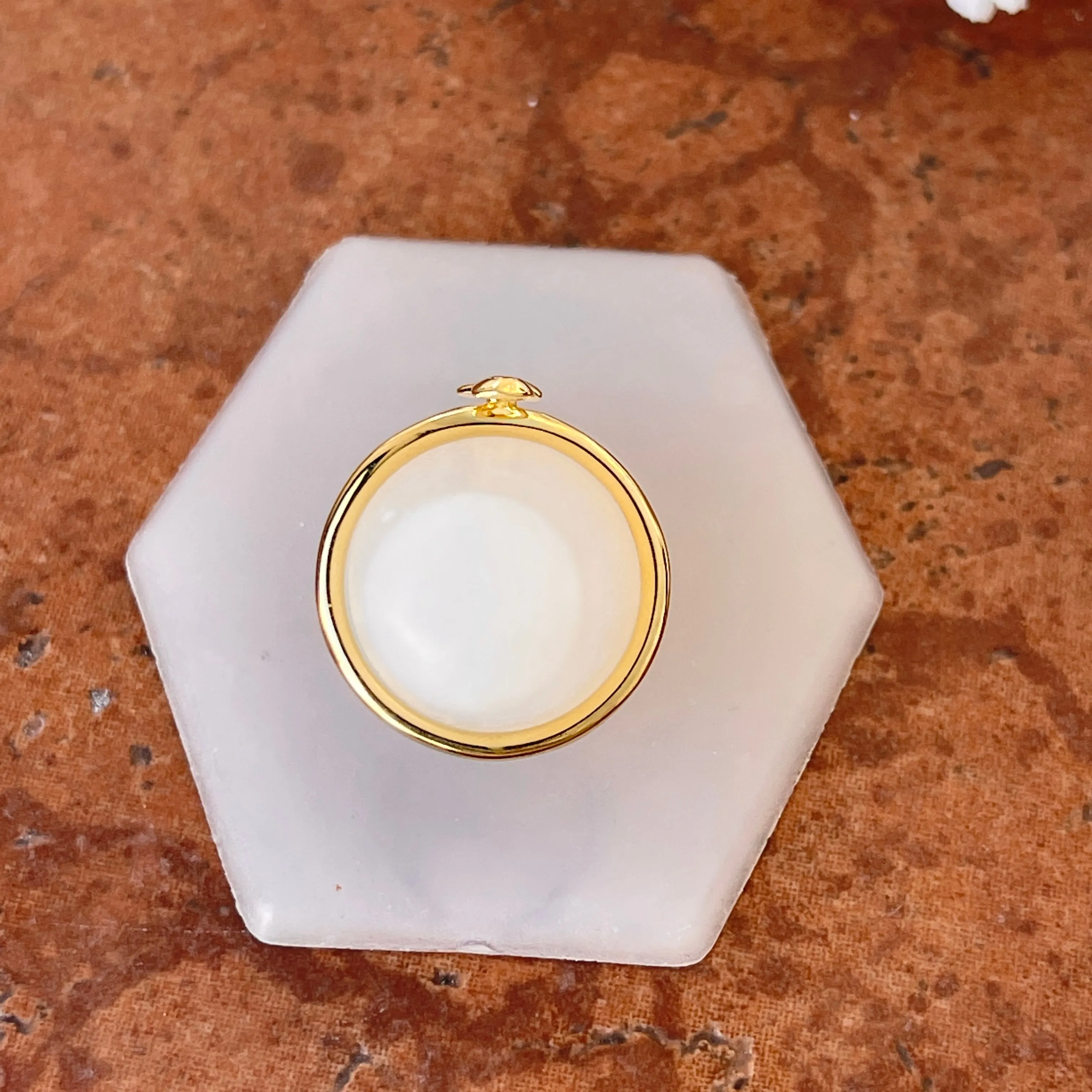 14KT Yellow Gold Plated Sterling Silver Awareness Ribbon Ring