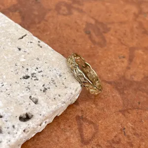14KT Yellow Gold Thin Celtic Weave Band Ring