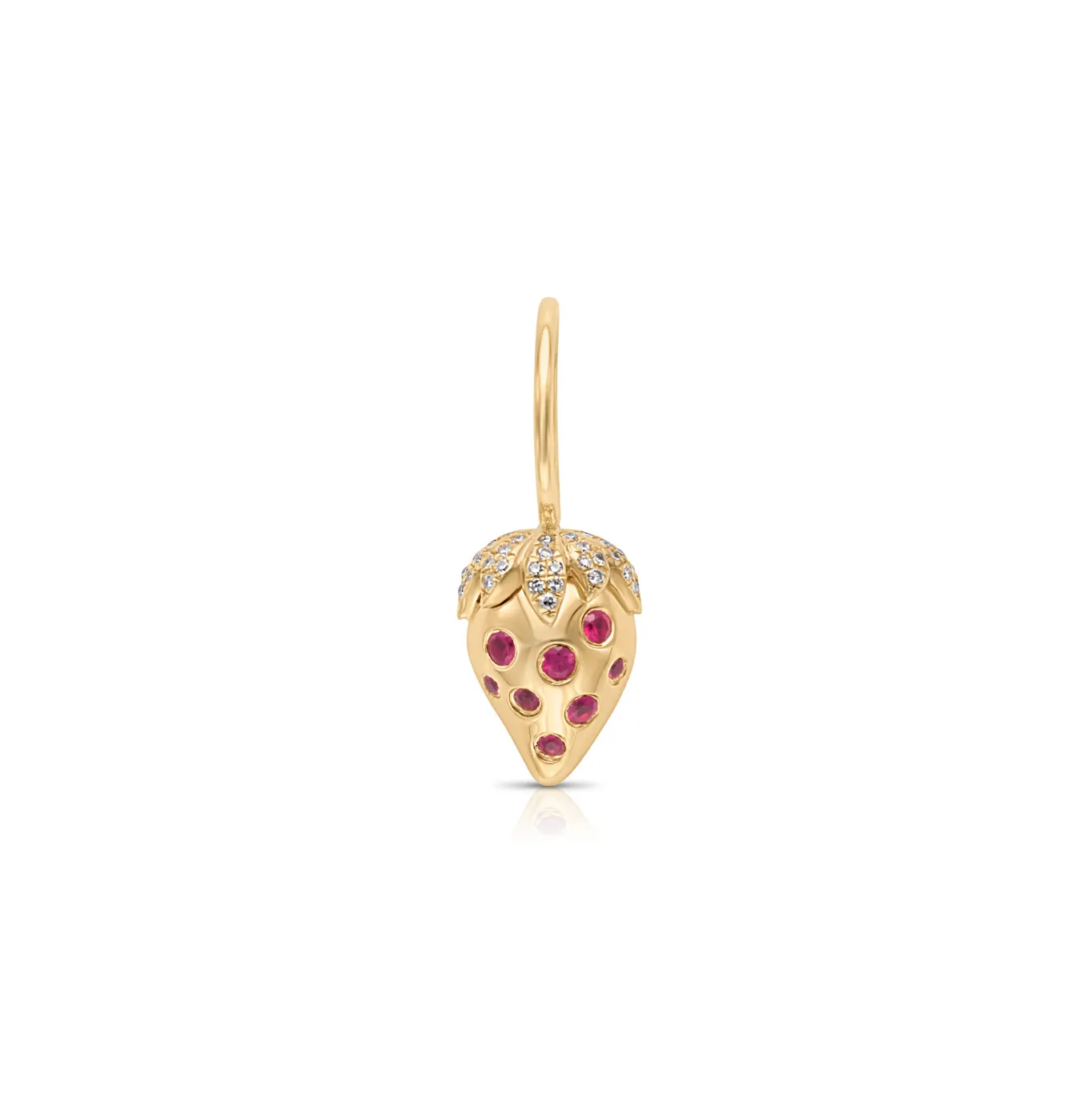14KY Ruby Diamond Strawberry Charm