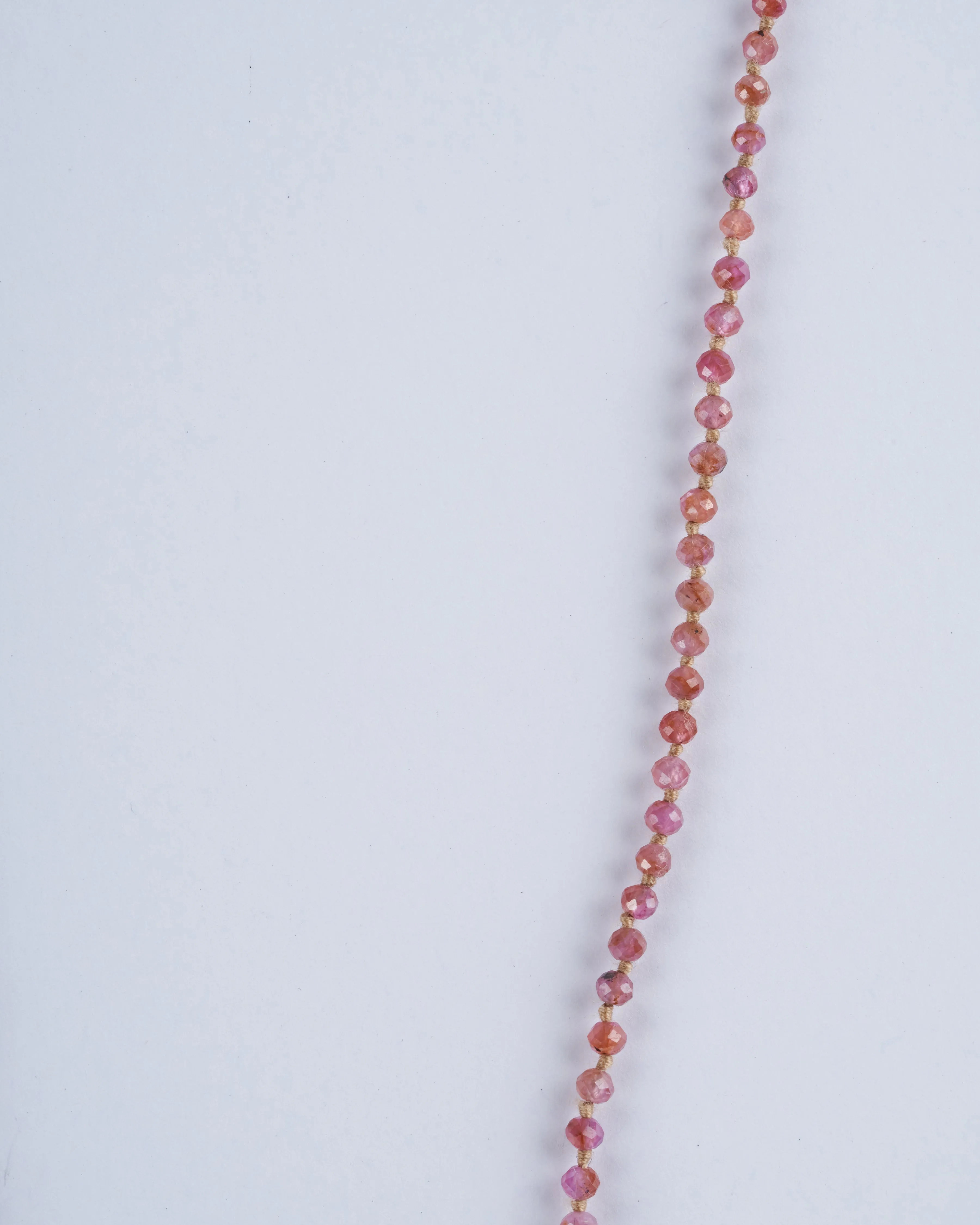 1.5mm ruby & pink sapphire necklace w/button closure - ruby and sapphire