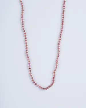 1.5mm ruby & pink sapphire necklace w/button closure - ruby and sapphire