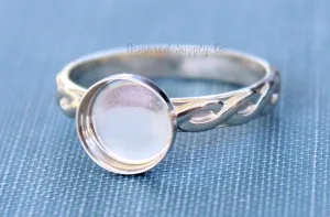 16mm Round Silver Bezel Infinity Band Ring blank