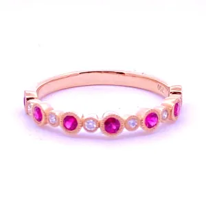 18ct Bezel Set Ruby and Diamond Ring