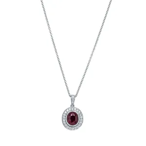 18ct White Gold 1.55ct Ruby & Diamond Isla Pendant