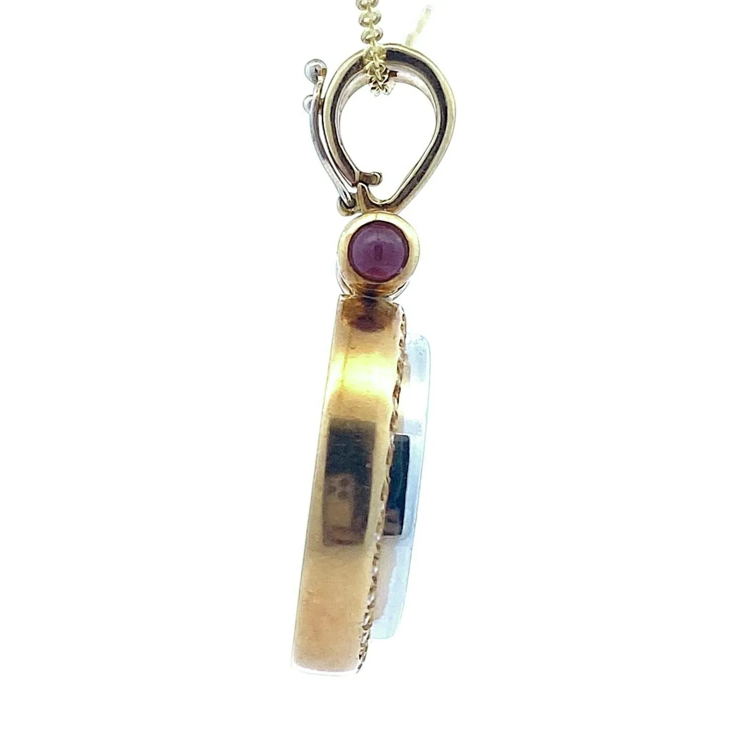 18K Diamond & Ruby Pendant Enhancer with Leo I Gold Solidus Coin