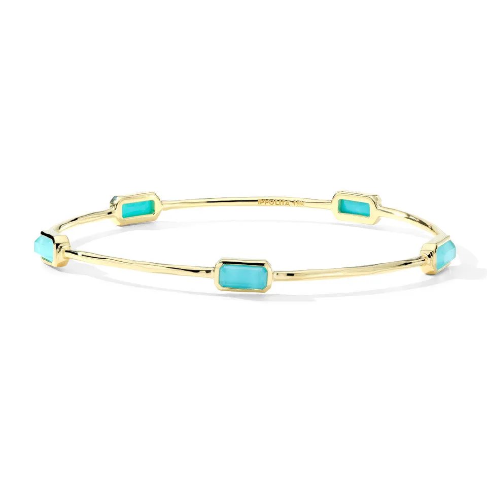 18K Gold Gelato Bangle Bracelet with Multi Stone