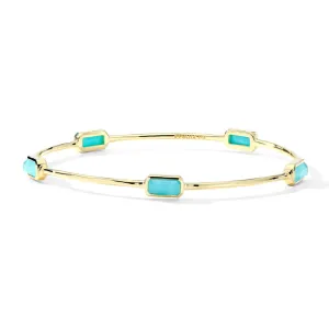 18K Gold Gelato Bangle Bracelet with Multi Stone