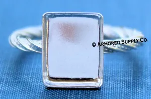 18x13mm Rectangle Bezel Ring Blank DOTTED Ring Band