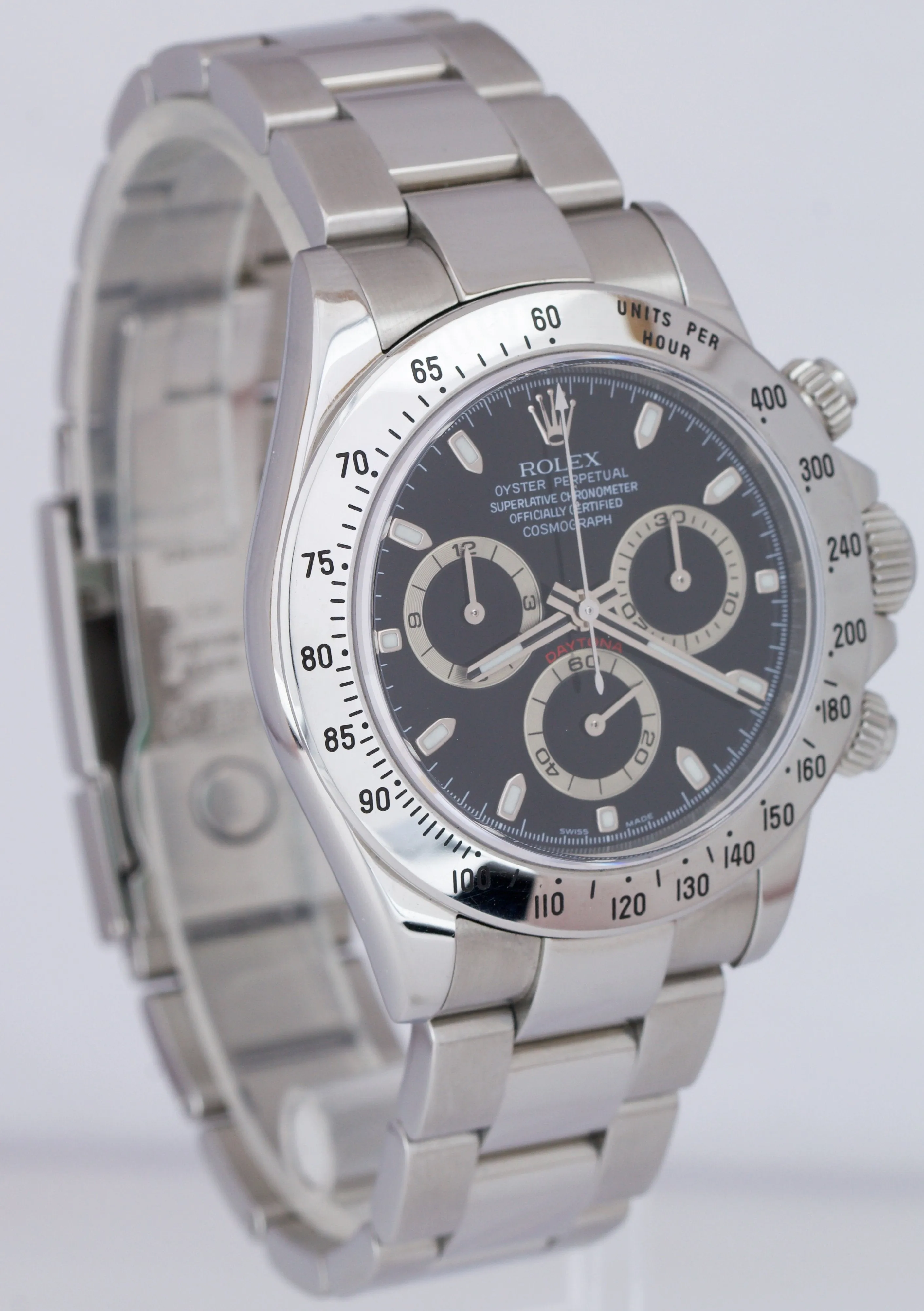 2003 UNPOL. Rolex Daytona Cosmograph Black Stainless Steel 40mm Watch 116520 B P