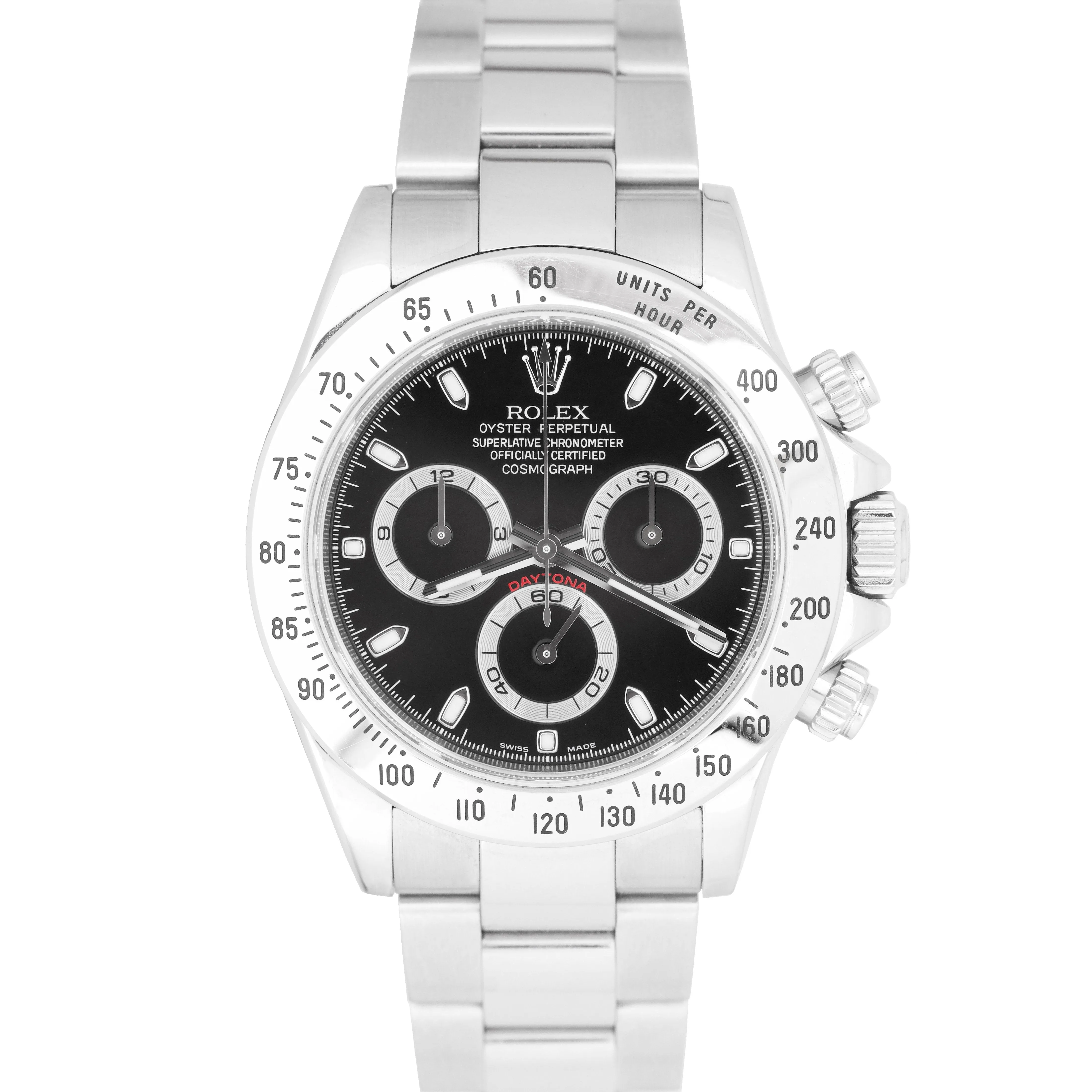 2003 UNPOL. Rolex Daytona Cosmograph Black Stainless Steel 40mm Watch 116520 B P